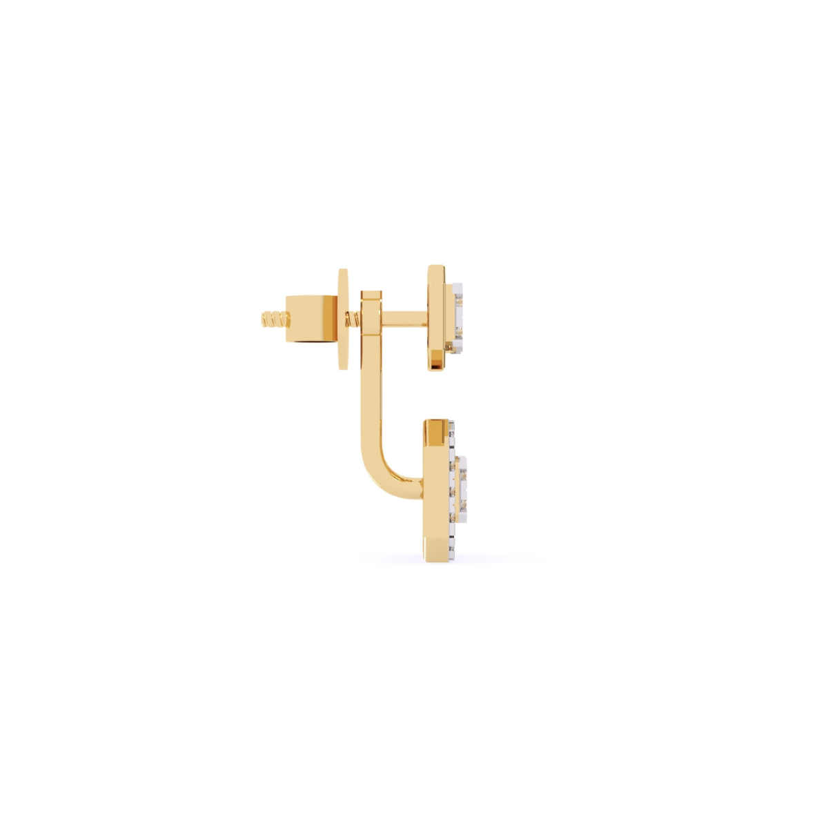Round Squre Type Lab Grown Diamond Bridal Drop Earrings